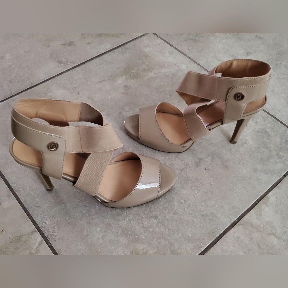 Nude sandals heels